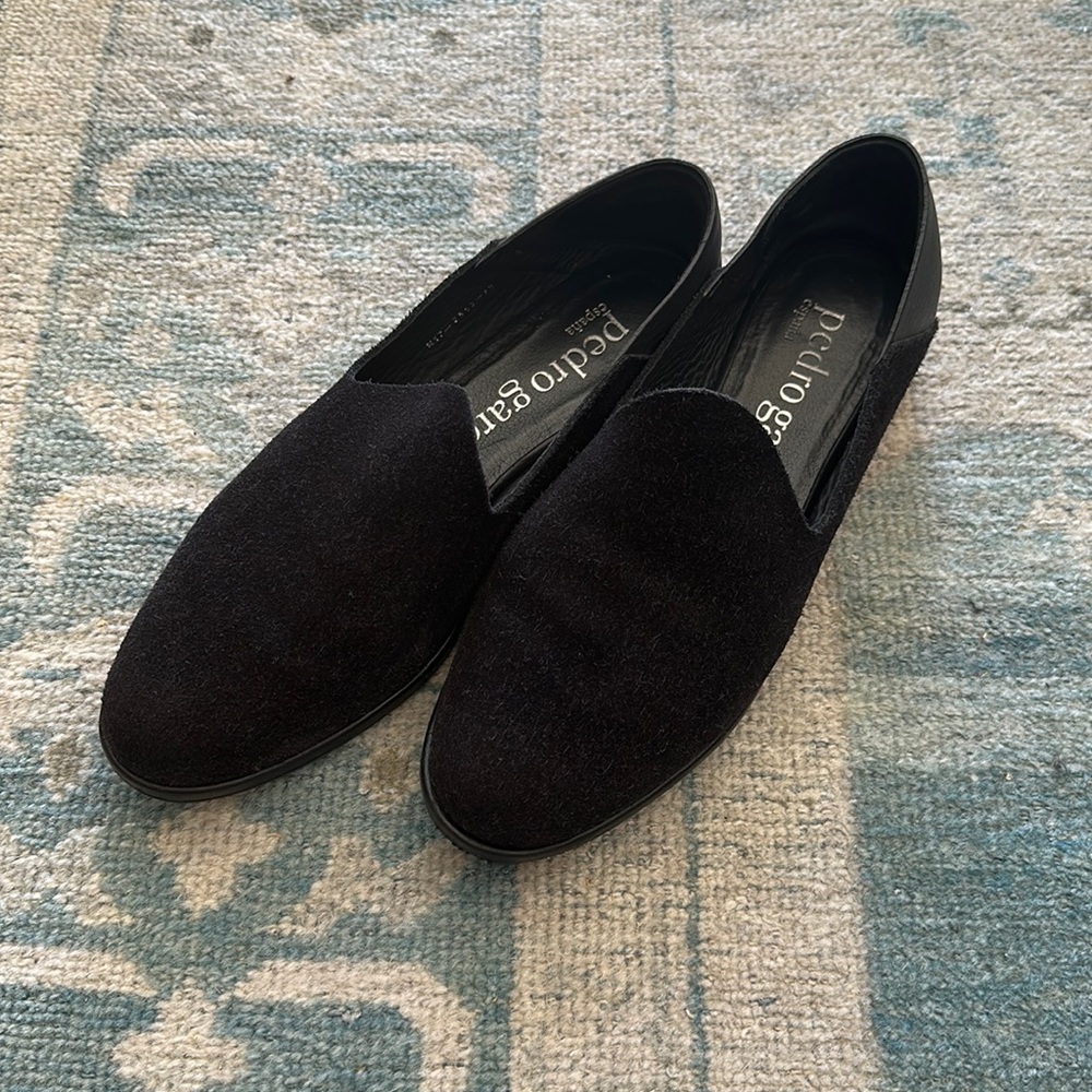 Pedro Garcia Black Suede + Calf Skin Loafer (Style = Yeira)